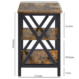 Topeakmart 3 Tiers Sofa Side End Table X Frame - The Linen House