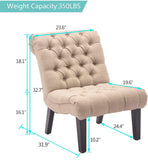 Set Of 2 Bedroom Armless Chairs Accent Lounge Chair - The Linen House