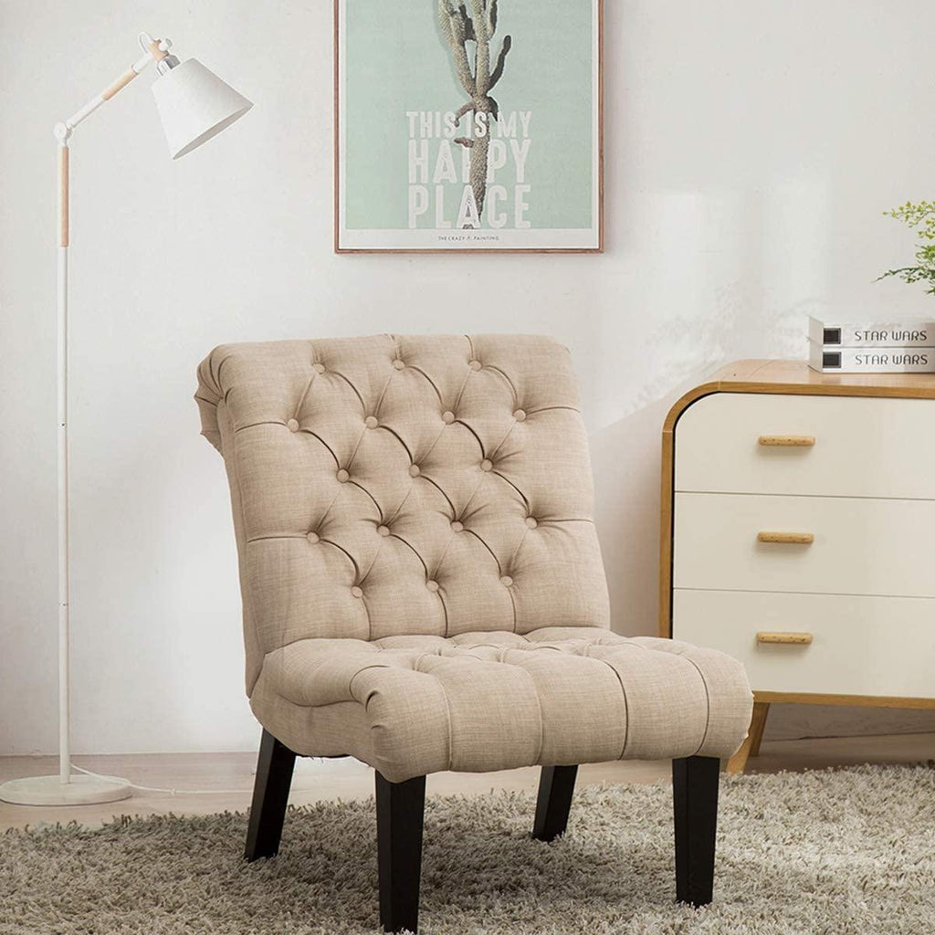 Set Of 2 Bedroom Armless Chairs Accent Lounge Chair - The Linen House