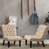 Set Of 2 Bedroom Armless Chairs Accent Lounge Chair - The Linen House