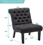 Set Of 2 Bedroom Armless Chairs Accent Lounge Chair - The Linen House