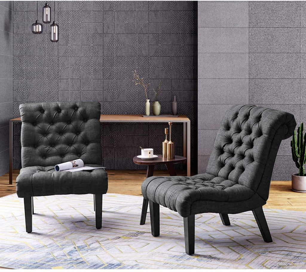Set Of 2 Bedroom Armless Chairs Accent Lounge Chair - The Linen House