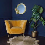 Curvarella Turmeric Mustard Velvet Chair - The Linen House