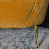 Curvarella Turmeric Mustard Velvet Chair - The Linen House