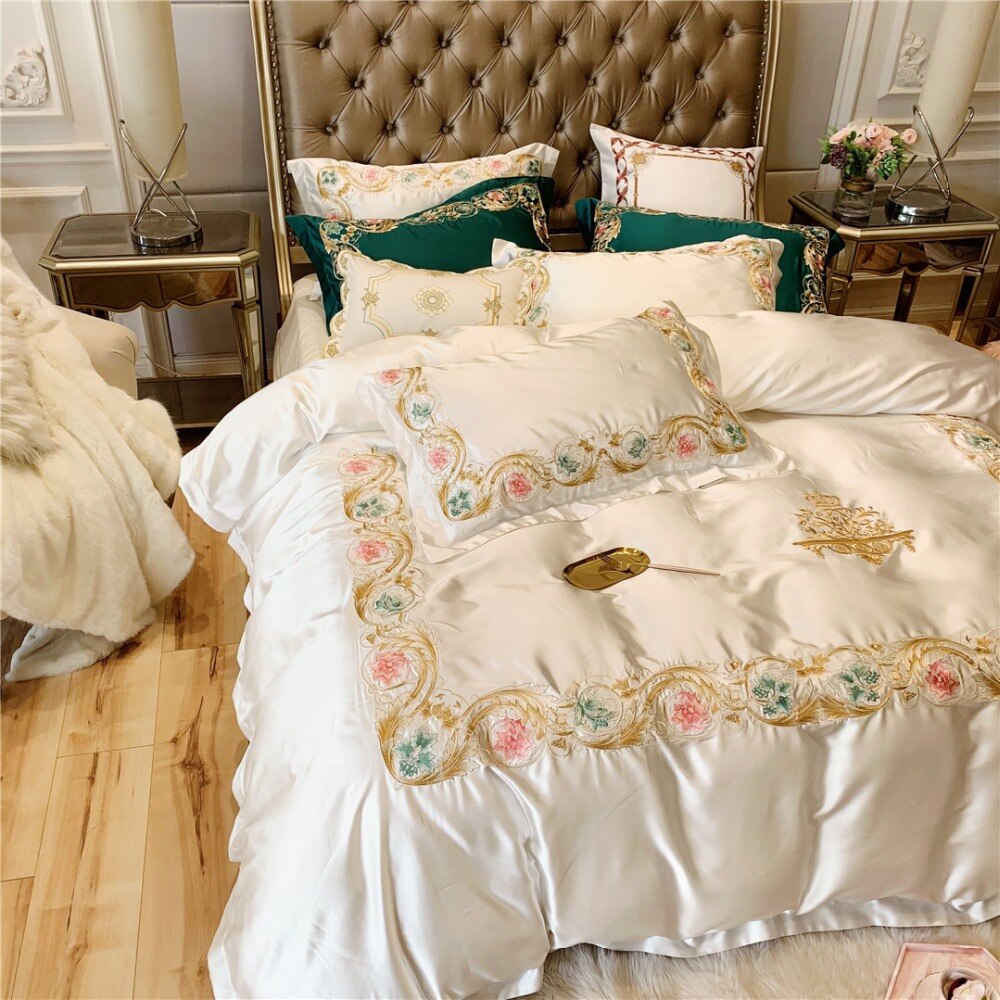 New Luxury White Embroidery Bedding Set – The Linen House