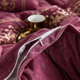 Luxury Charm Pink New Embroidered Velvet Duvet Set - The Linen House