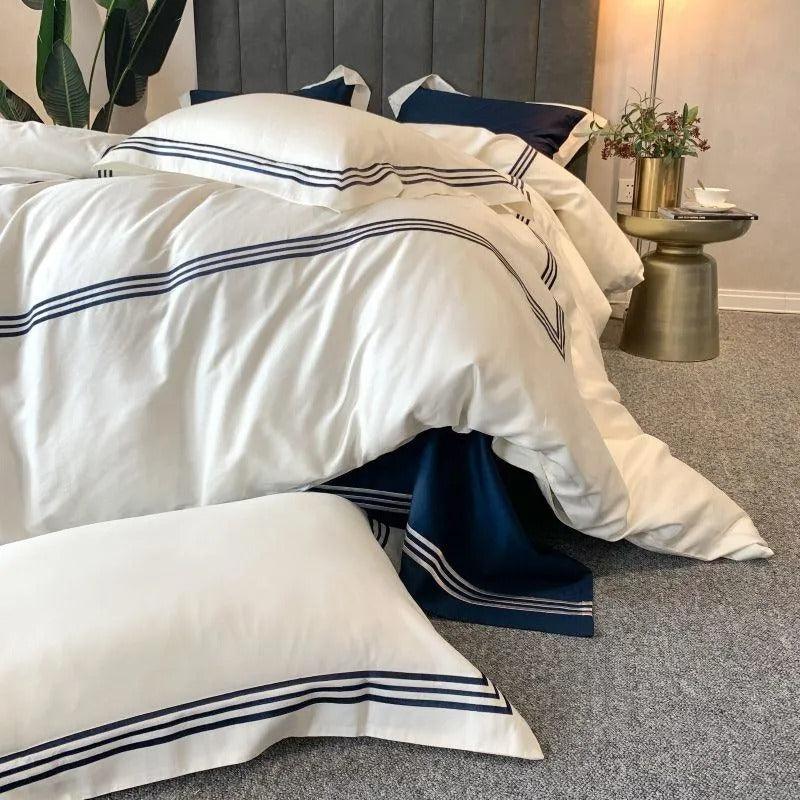New Embroidered Luxury Baratta Tetra Stitch Duvet Set - The Linen House