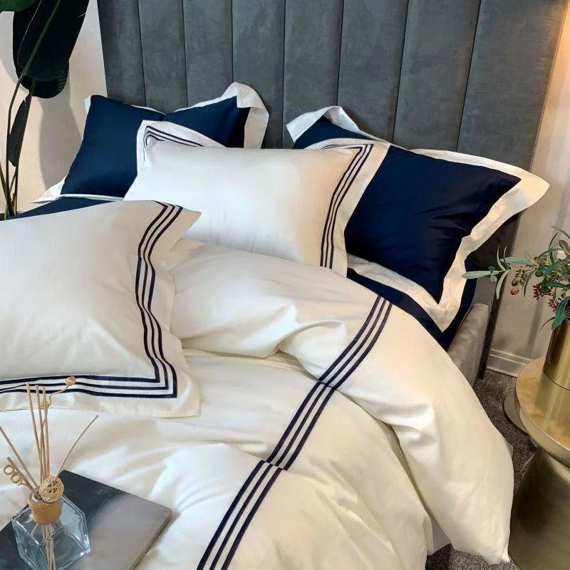 New Embroidered Luxury Baratta Tetra Stitch Duvet Set - The Linen House