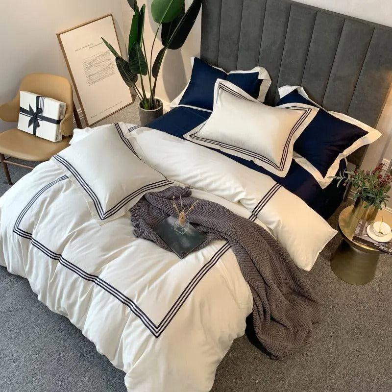 New Embroidered Luxury Baratta Tetra Stitch Duvet Set - The Linen House
