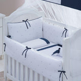 Sky Blue and Dark Blue Baby Cot Set - The Linen House