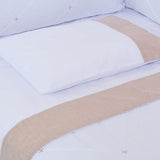 White & Beige Baby Cot Set - The Linen House