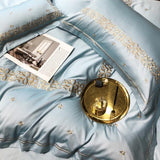 Luxury Light Mineral Cotton Silky Soft New Embroidered Set - The Linen House