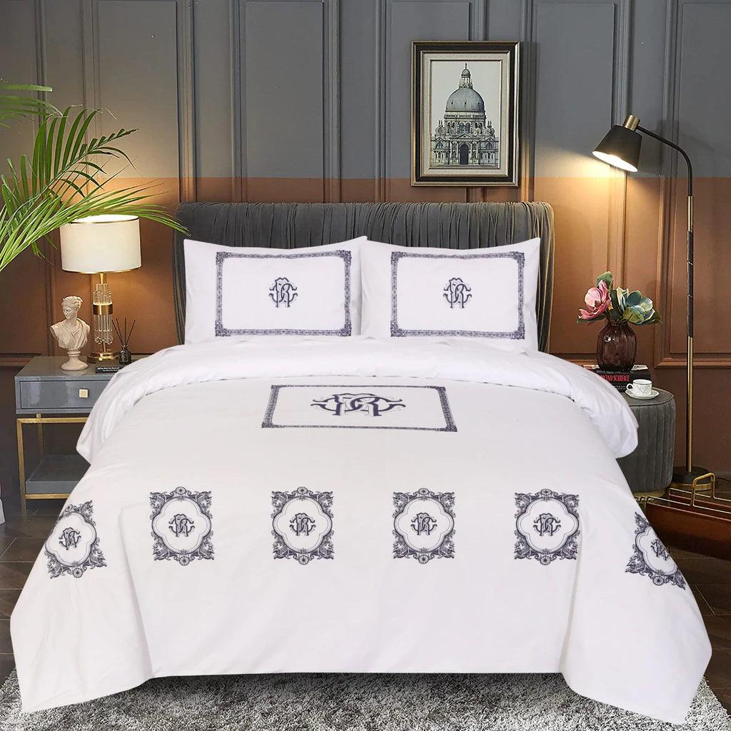 Elegant Cotton Embroidered Duvet Set - Soft & Stylish Bedding