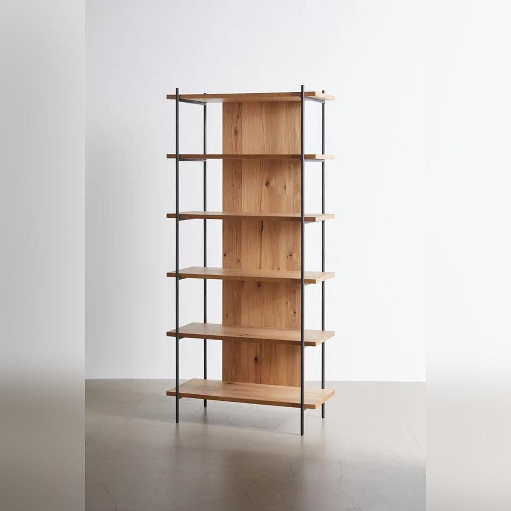 6 Tire Shelf Bookshelf Metal and Natural Wood Tones - The Linen House