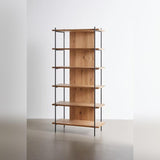 6 Tire Shelf Bookshelf Metal and Natural Wood Tones - The Linen House