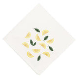 Off White Napkin & Mat with Small Lemons embroidery - The Linen House