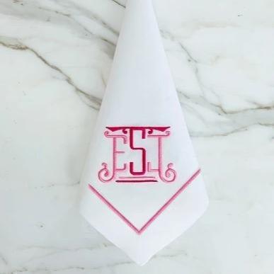 Drew Monogramme Napkin - The Linen House
