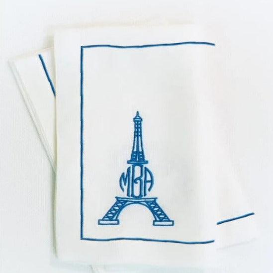 Eiffle Tower Monogramme Napkin - The Linen House