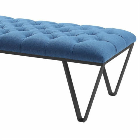 Armen Living Serene 54 in. Tufted Backless Upholstered Bench - The Linen House