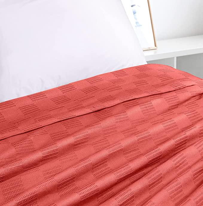 Premium Bedding Cotton Blanket (Orange) - The Linen House