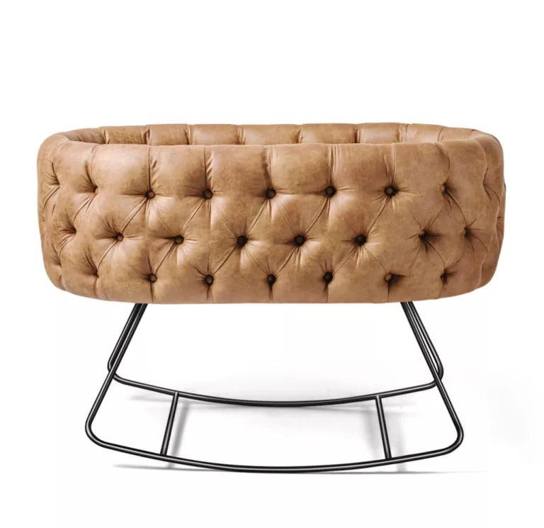 Velvet Tufted Bassinet - The Linen House
