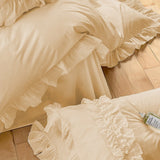 Luxury Cotton Lace Duvet Set beige