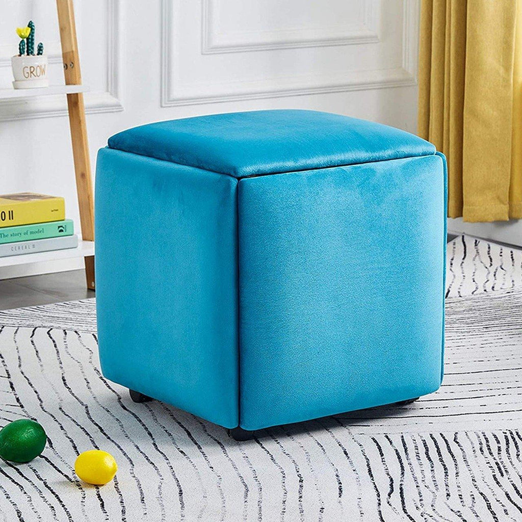 Leather Cube Ottomans - The Linen House