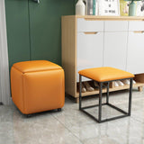Leather Cube Ottomans - The Linen House