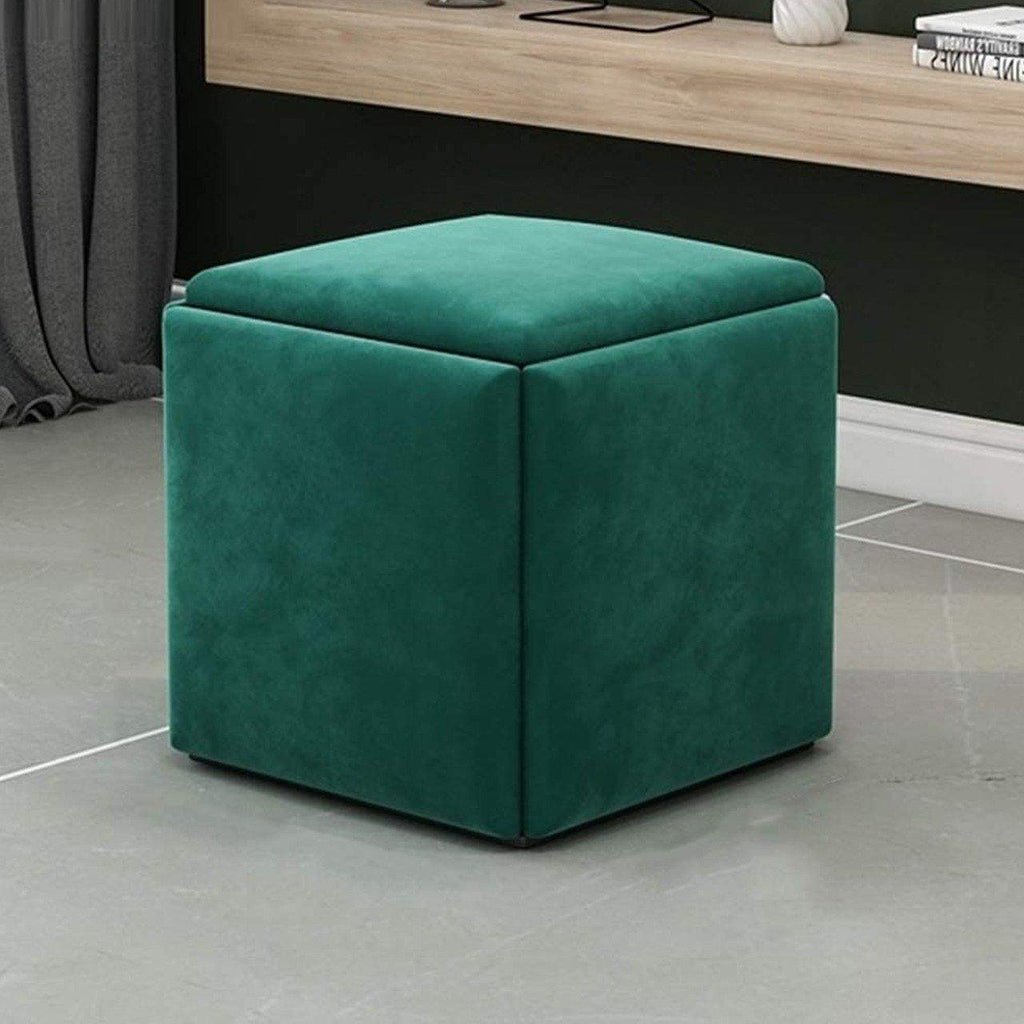Leather Cube Ottomans - The Linen House