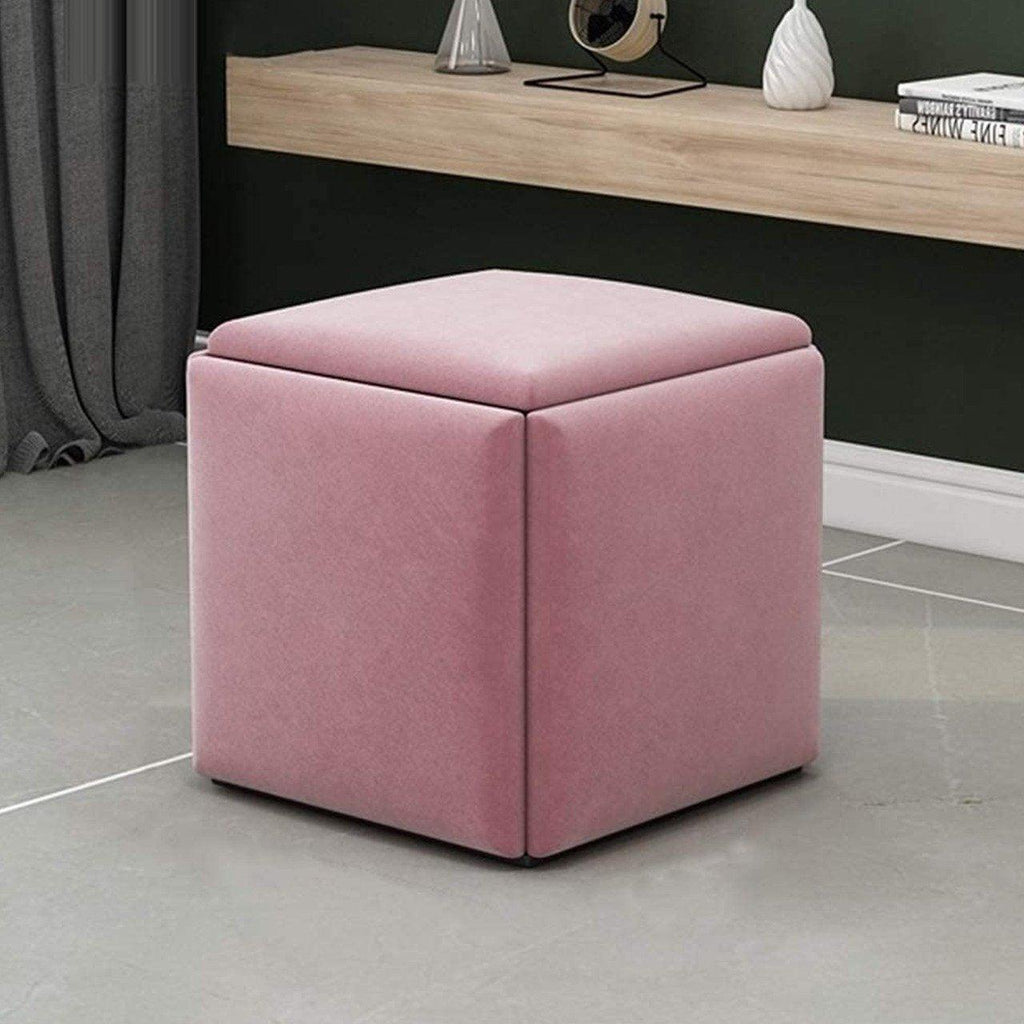 Leather Cube Ottomans - The Linen House