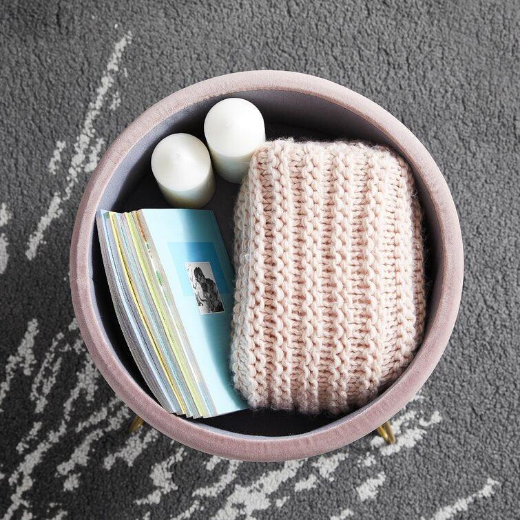 Upholstered Storage Ottoman - The Linen House