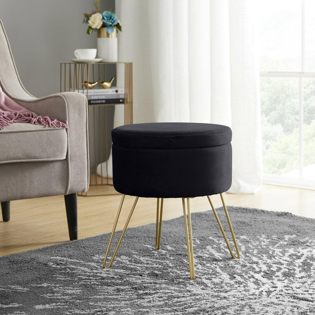 Upholstered Storage Ottoman - The Linen House