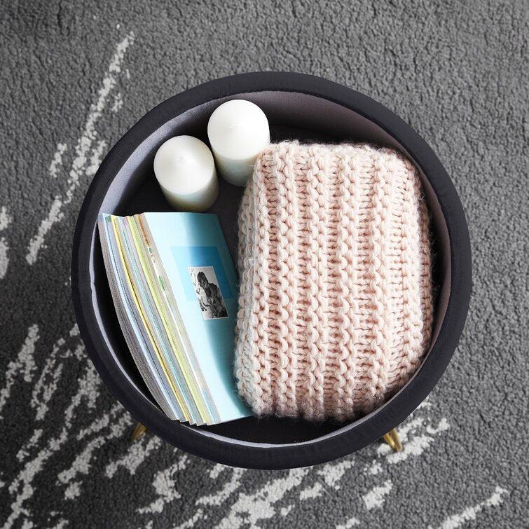 Upholstered Storage Ottoman - The Linen House