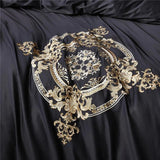 New Black Luxury Embroidered Complete Duvet Set - The Linen House