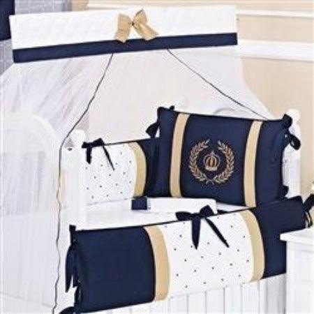 Luxury Blue & Skin Baby Cot - The Linen House