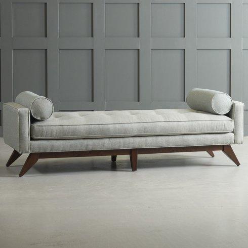 Gray Button Tufted Bench - The Linen House