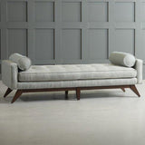 Gray Button Tufted Bench - The Linen House