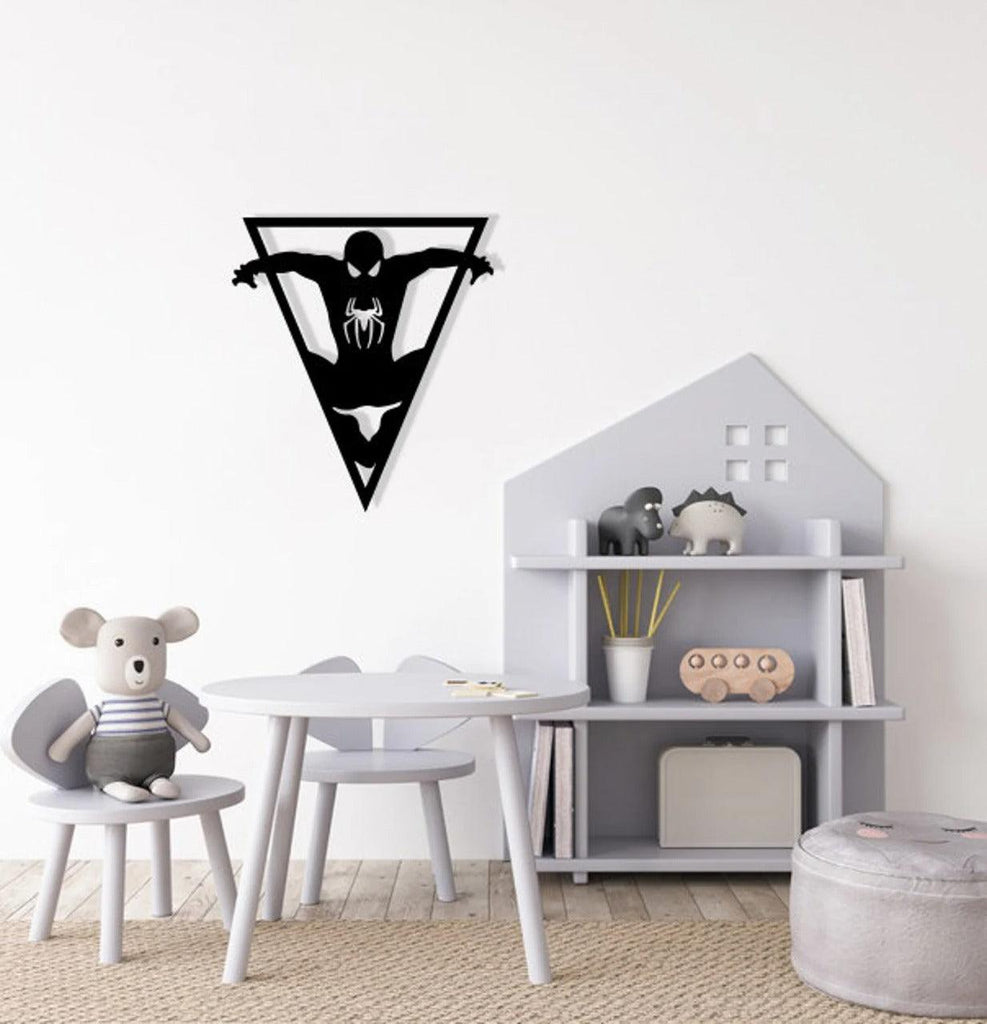 Triangle Spiderman Metal Wall Art – Modern Superhero Decor