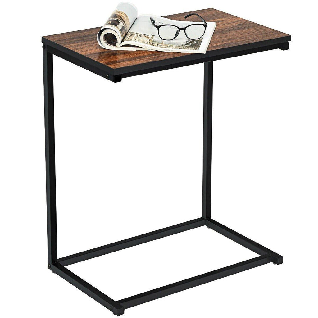 Industrial Styled C Shaped Side End Table - The Linen House