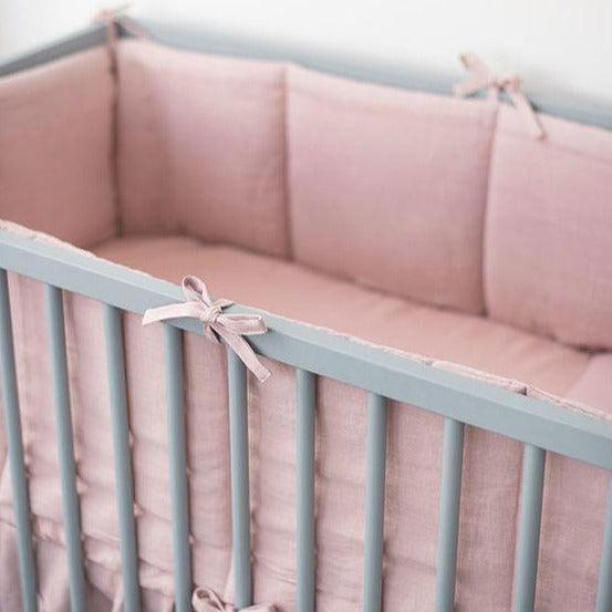 Plain Peach Baby Cot Set - The Linen House