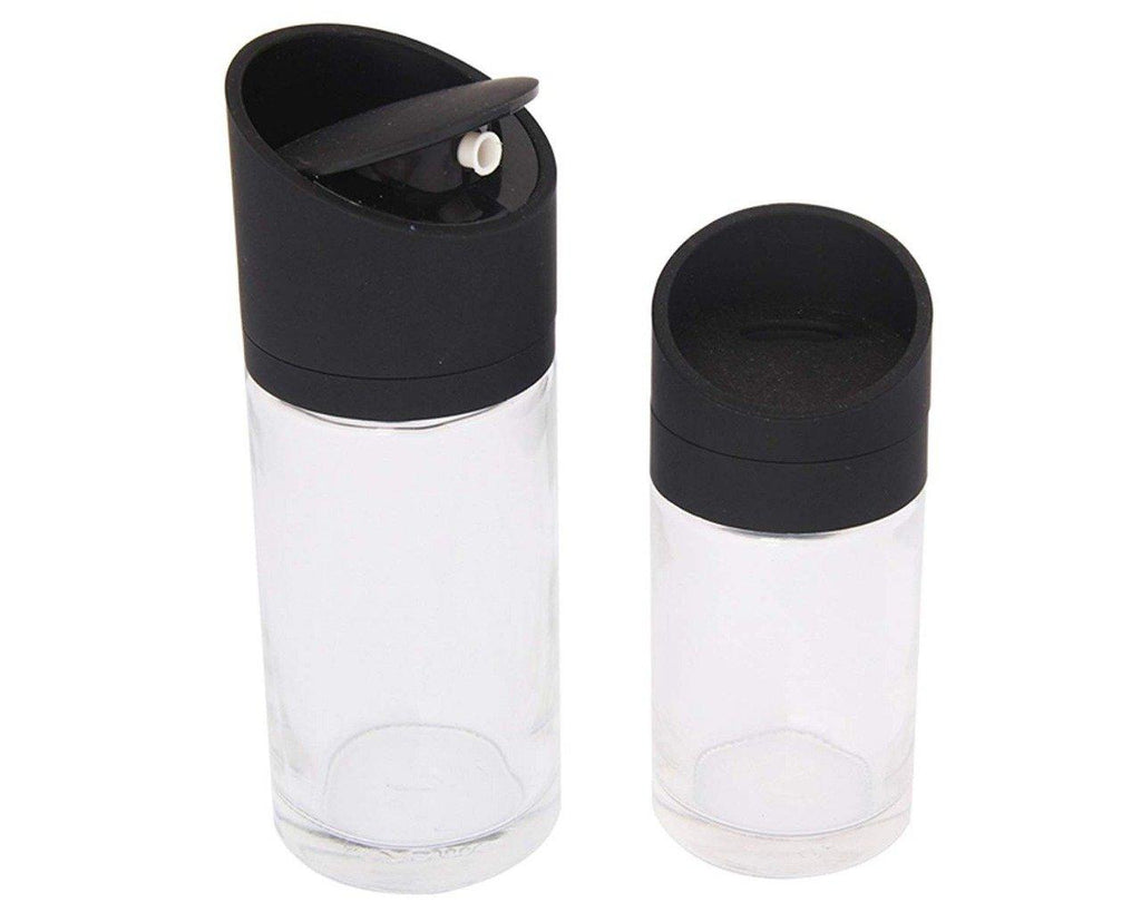 Easy Oil & Sprinkle Seasoning Jar Salt Pepper Glass Jar Transparent Leak-proof Pack-4 - The Linen House
