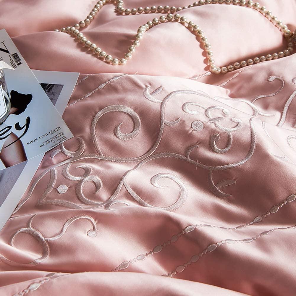 New Luxury Pink Embroidered Duvet Set - The Linen House