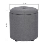 Copper Grove Fabric Upholstery Cylindrical Storage Ottoman - The Linen House