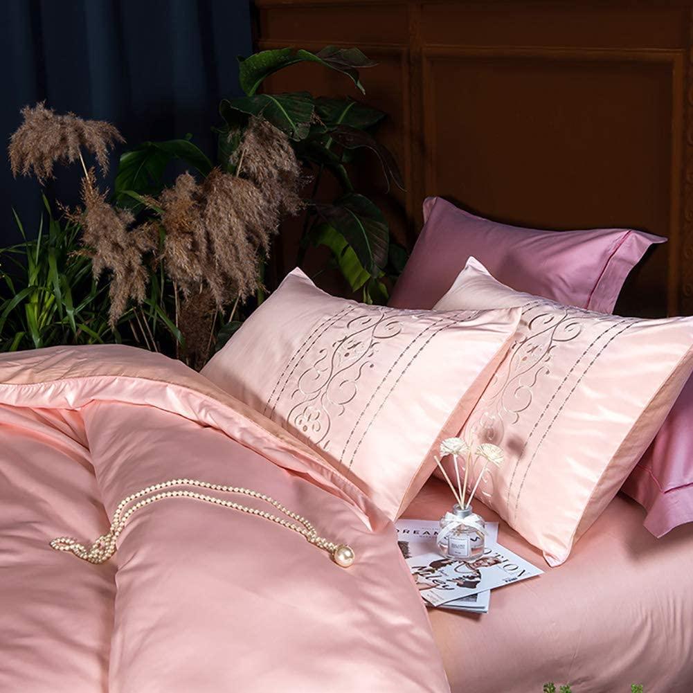 New Luxury Pink Embroidered Duvet Set - The Linen House