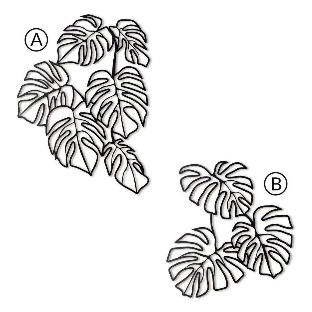 The large Monstera leaves Metal Wall Decor - The Linen House