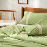 Luxury Duvet With Mash Ground Lace(green) - The Linen House
