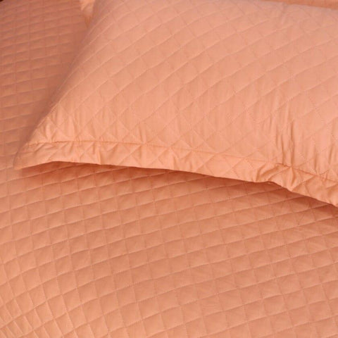 Diamond Bed Spread Peach - The Linen House