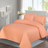 Diamond Bed Spread Peach - The Linen House