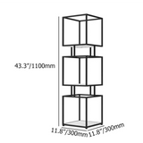 3-Tier Modern Black Cube Bookcase with Metal Tower Display Shelf - The Linen House