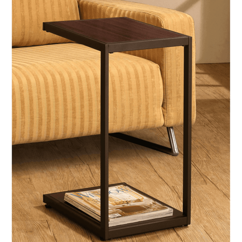 Ellie Contemporary Dark Brown Snack Side Table - The Linen House